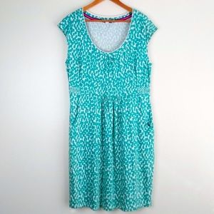 Boden Margot Weekend Dress Size 12 Women's Teal & White